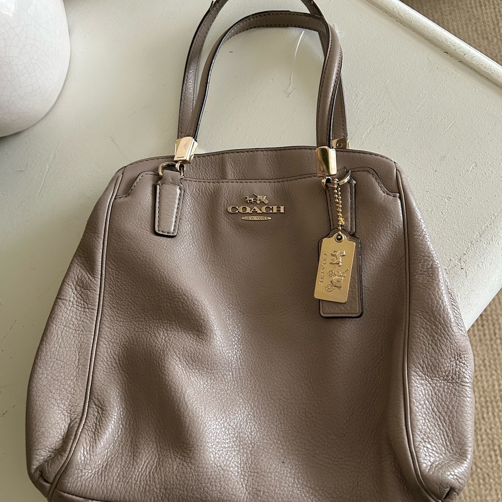 Coach Taupe Leather Hand Bag
